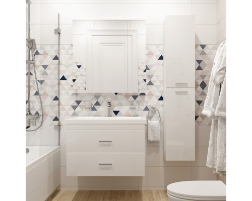 Мебель для ванной комнаты DIWO Ростов 80 белая, в современном стиле, российская (гарнитур, комплект)