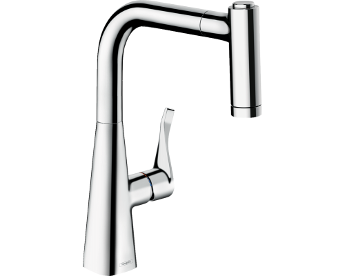 Комплект  Смеситель для кухни Hansgrohe Metris M71 73800000 хром + Фартук для кухни Hansgrohe черный