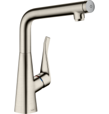 Комплект  Смеситель для кухни Hansgrohe Metris Select M71 14785800 сталь + Фартук для кухни Hansgrohe черный