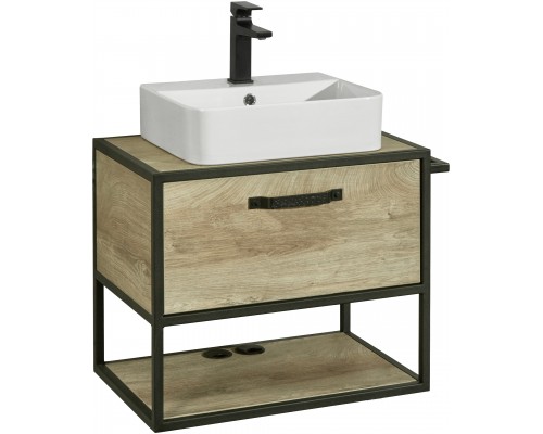 Тумба под раковину со столешницей AQUATON Лофт Фабрик 65 дуб эндгрейн