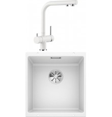 Комплект  Мойка кухонная Blanco Subline 400-U белая + Смеситель для кухни Blanco Fontas Silgranit Fontas II 525141