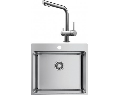 Комплект Мойка кухонная Omoikiri Amadare 55-IN + Смеситель Nagano BN нержавеющая сталь