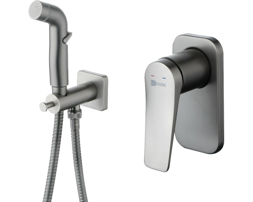 Гигиенический душ Lemark Bronx LM3719GM со смесителем, С ВНУТРЕННЕЙ ЧАСТЬЮ, графит
