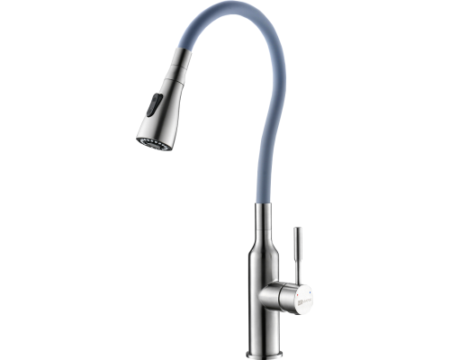 Смеситель для кухни Lemark Expert LM5082S-Gray с гибким изливом
