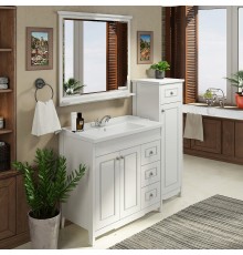 Мебель для ванной комнаты Comforty Тбилиси 90 напольная, белый глянец