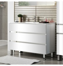 Тумба с раковиной Sanvit Кубэ -3 100 белый глянец