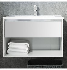 Тумба с раковиной Sanvit Контур 75 белая глянцевая