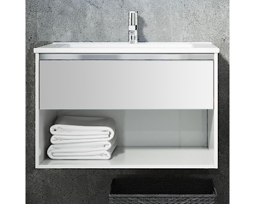 Тумба с раковиной Sanvit Контур 75 белая глянцевая