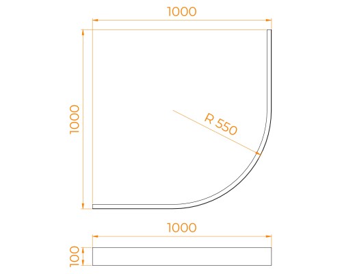 Экран для душевого поддона RGW NG-31  1000x1000