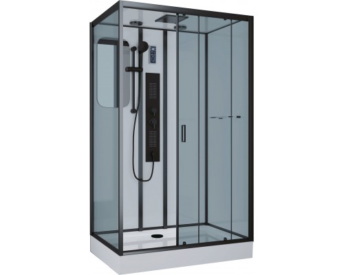 Душевая кабина Niagara Premium NG-6912-01GQR BLACK 120х80х210 правая, черная, с низким поддоном