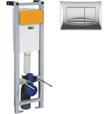 Система инсталляции для унитазов OLI Quadra 280490mRI00 с кнопкой смыва, хром глянец