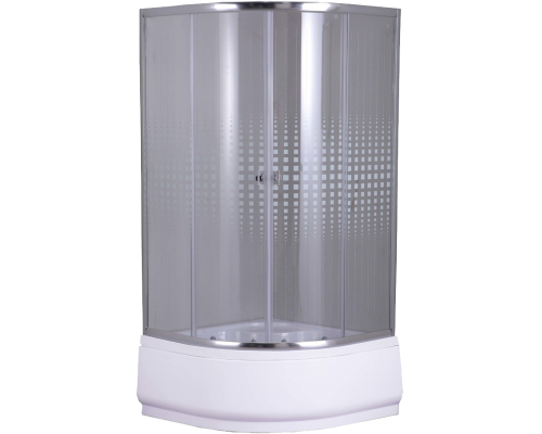 Душевой уголок Parly 9098 90x90, с поддоном, профиль хром, стекло прозрачное с узором