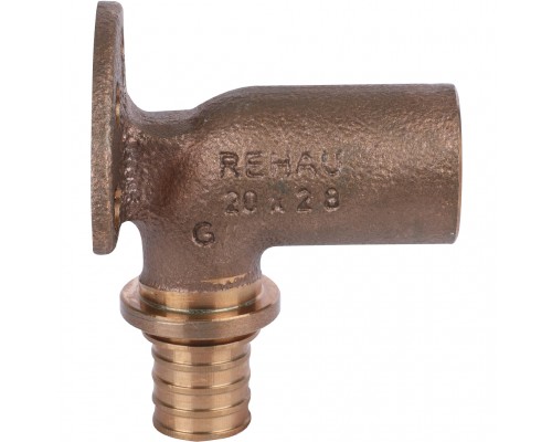 *14563721001(13661131001) REHAU RAUTITAN Угольник настенный с внутр. резьбой 20-Rp 1/2 длинный, 59 мм RX+ для труб из сшитого полиэтилена аксиальный (14563721001)