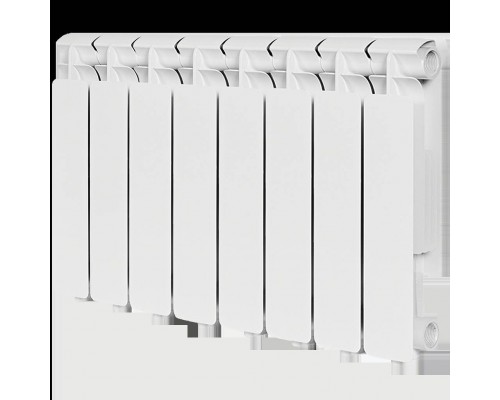 Радиатор алюминиевый STOUT Bravo 350 8 секций боковое подключение RAL9010 SRA-0110-035008 (SRA-0110-035008)