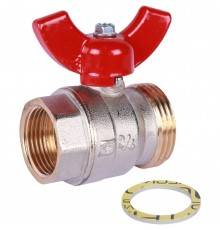 Шаровой кран с плоским уплотнением OVENTROP Ду20 G3/4 ВР x G1 НР  (1406383)