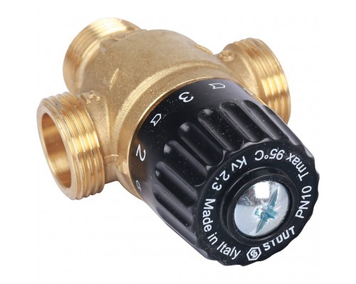 Термостатический смесительный клапан для систем отопления и ГВС STOUT 3/4 НР 30-65°С KV 2,3 SVM-0125-236520 (SVM-0125-236520)
