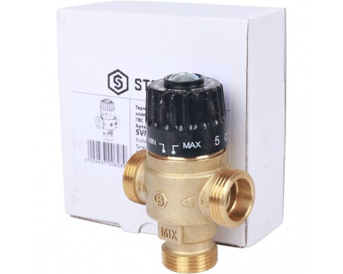 Термостатический смесительный клапан для систем отопления и ГВС STOUT 3/4 НР 30-65°С KV 2,3 SVM-0125-236520 (SVM-0125-236520)
