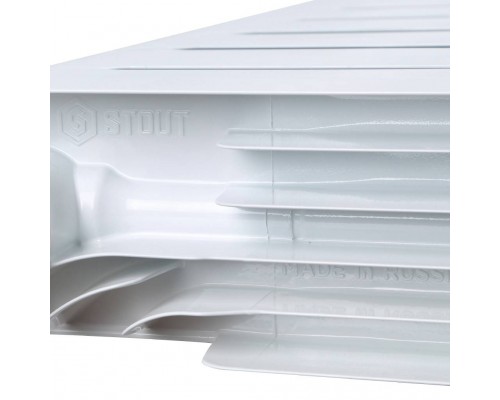 Радиатор биметаллический STOUT Space 500 7 секций нижнее правое подключение RAL9016 SRB-0320-050007 (SRB-0320-050007)