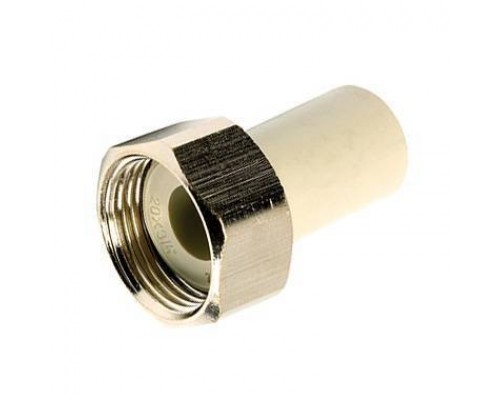 Пластмассовый штуцер Ekoplastik ППР с накидной гайкой 20x3/4 (SHM02025RCT) Пластмассовый штуцер Ekoplastik ППР с накидной гайкой 20x3/4 (SHM02025RCT)