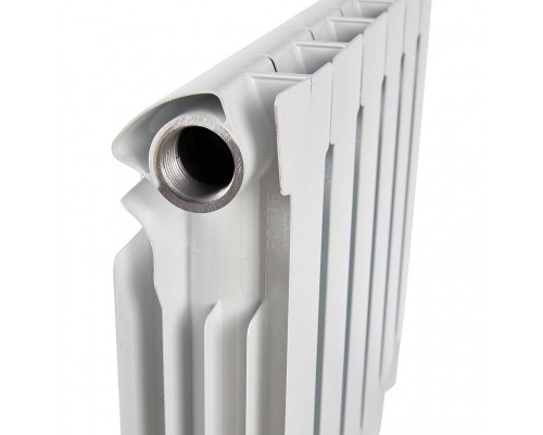 Радиатор алюминиевый STOUT ALPHA 350 6 секций боковое подключение (белый RAL 9016) SRA-2310-035006 (SRA-2310-035006)