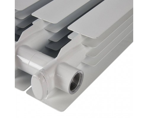 Радиатор алюминиевый STOUT ALPHA 350 6 секций боковое подключение (белый RAL 9016) SRA-2310-035006 (SRA-2310-035006)