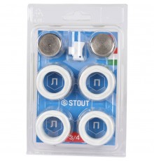 Универсальный монтажный комплект STOUT для подключения радиатора 3/4 RAL 9016 SKU-0111-000134 (SKU-0111-000134)