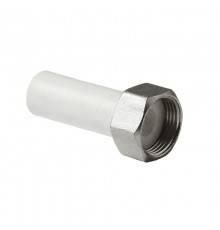 Штуцер Pro Aqua d=25-1 PP-R с накидной гайкой Белый (PA70014)