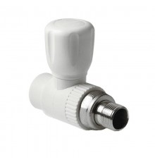 Шаровой кран Pro Aqua d=20-1/2 PP-R для радиатора прямой Белый (PA41008)