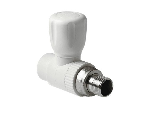 Шаровой кран Pro Aqua d=20-1/2 PP-R для радиатора прямой Белый (PA41008)