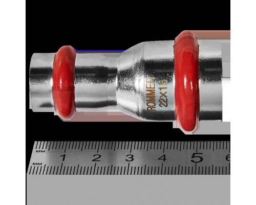 Муфта ROMMER переходная, 22х15, из нержавеющей стали прессовой (RSS-0018-002215) Муфта ROMMER переходная, 22х15, из нержавеющей стали прессовой (RSS-0018-002215)