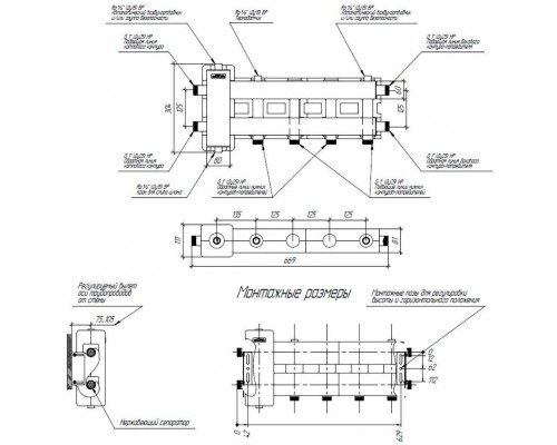 Балансировочный коллектор GIDRUSS BMSS-60-3D.EPP (до 60 кВт, вх. G 1, 2+1 контура G 1, 4D-кронштейны K.UMS, EPP-термоизоляция) (BM 60A2T 20)
