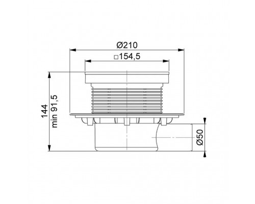 Трап BETTOSERB 15х15 Designer Beauty с мультисифоном, горизонтальный выпуск (13000085B)