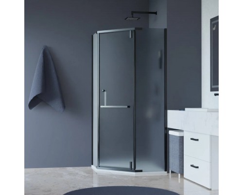 Душевой уголок RGW Hotel HO-081 100x100x195 см, профиль черный, стекло матовое