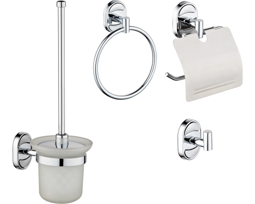 Комплект РМС ершик A7020 + держатель туалетной бумаги A3020 + полотенцедержатель A1022 + крючок A5020