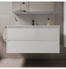 Тумба с раковиной Sancos Libra 100 см белый глянец