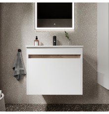 Тумба с раковиной Sancos Smart 60 см белый глянец