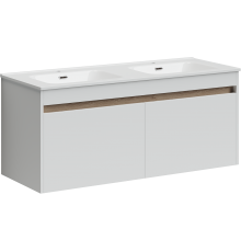 Тумба под раковину Sancos Smart двойная 119 см, белый глянец