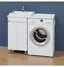 Тумба с раковиной СаНта Марс 48 L напольная, с дверками, для стиральной машины