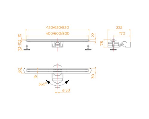 Душевой трап RGW SDR-54B