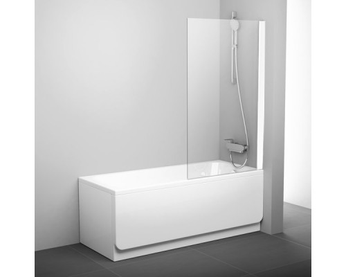 Шторка на ванну Ravak Pivot PVS1-80 Transparent, профиль белый