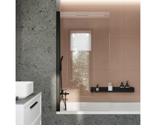 Шторка на ванну STWORKI Стокгольм GV-861 MT 90х150 см, профиль черный матовый