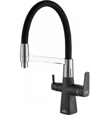 Смеситель для кухни Steel Hammer SH 818-6 Black Cr с гибким изливом
