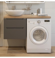 Тумба с раковиной STWORKI Берген 60 серая со светлой столешницей 122, Moduo 55 Leaf, R
