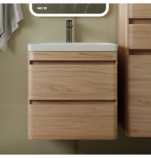 Тумба с раковиной Style Line Атлантика 60 Люкс Plus, подвесная, ясень перламутр