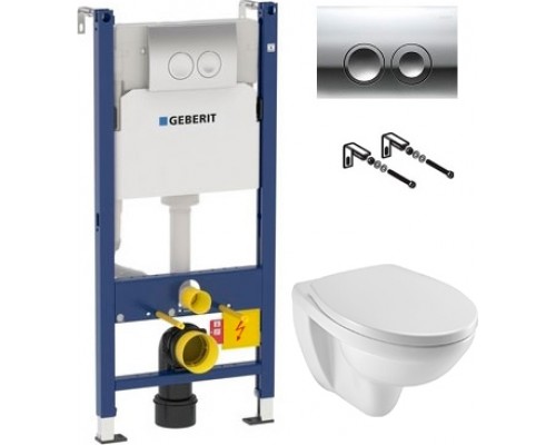 Комплект Унитаз подвесной Jacob Delafon Patio EDV102-00 + Крышка July / Brive 017503 с микролифтом, петли хром + Инсталляция Geberit Duofix Delta 458.124.21.1 3 в 1 с кнопкой смыва, хром + Шумоизоляция 156.050.00.1