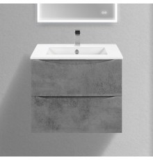 Тумба с раковиной Vincea Mia Slim 60, 2 ящика, бетон