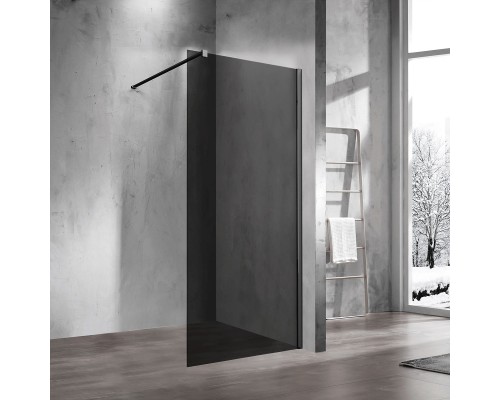 Душевая перегородка Vincea Walk-in VSW-1H800CGB 80 см, профиль матовый чёрный, стекло тонированное