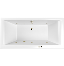 Акриловая ванна WHITECROSS Savia Duo SOFT 170x80 см, с гидромассажем, с каркасом, со сливом-переливом, фурнитура бронза