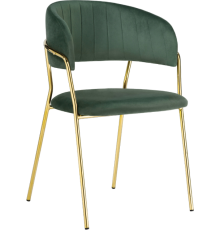 Стул Woodville Kamelia 15317 dark green, ножки gold