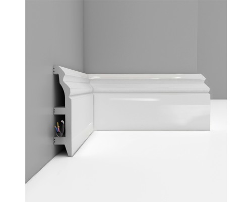 Плинтус напольный DECOMASTER D232-114ДМ (100*22*2400мм) белый глянец